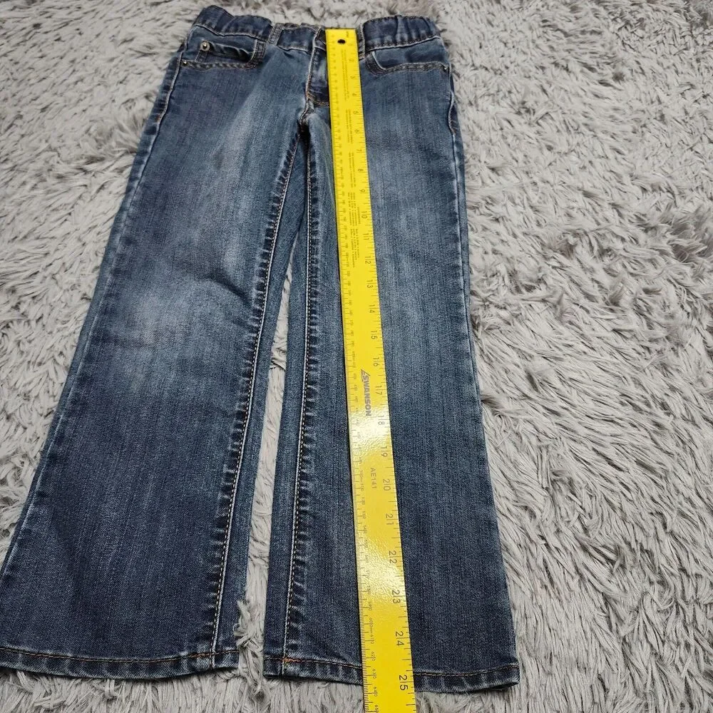 The Childrens Place Girls Blue Jeans Size 6 Bootcut Stretch Adj Waist 22X19 Kids